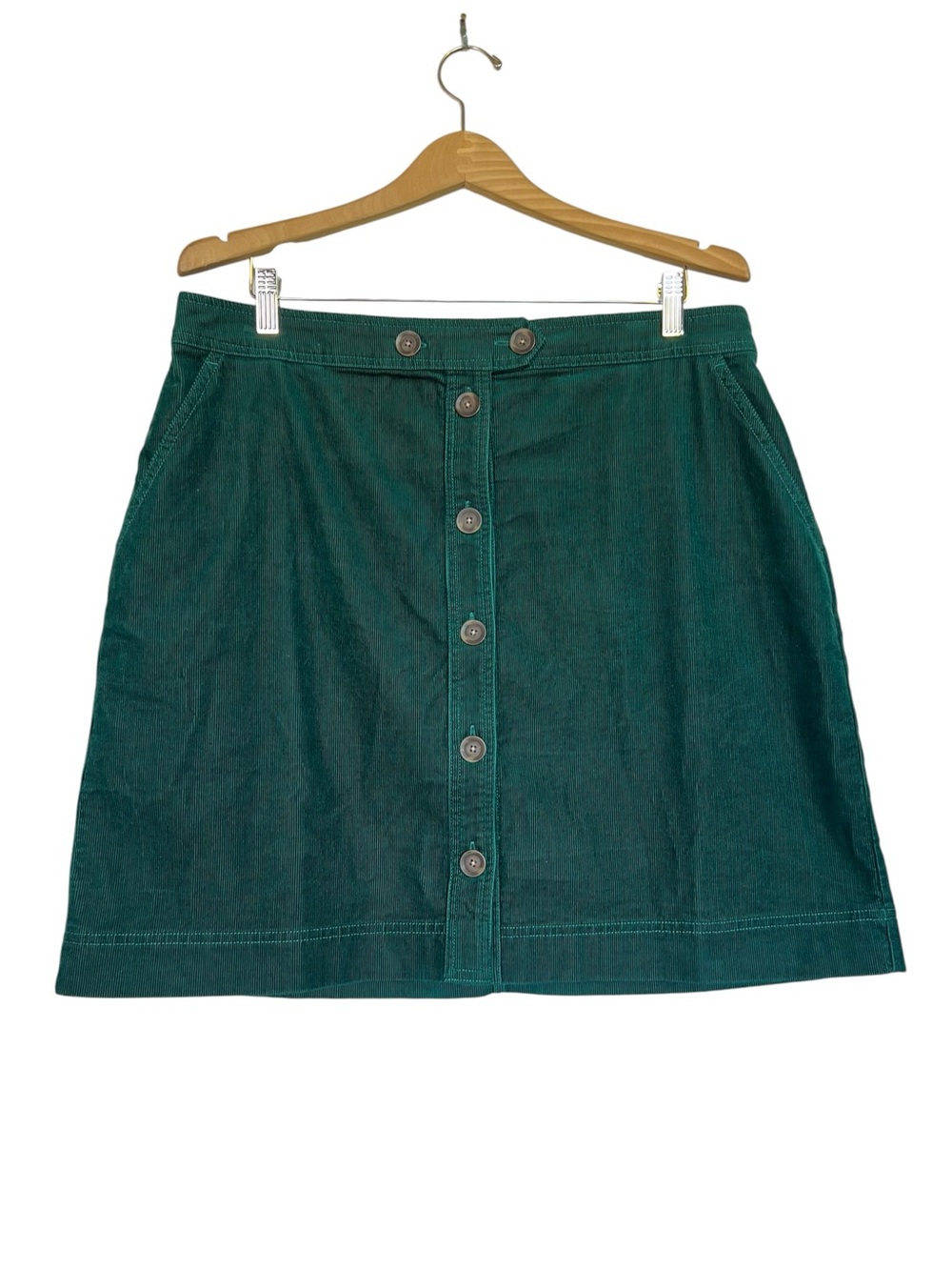 Boden Cecelia Cord Corduroy Button-Front Green Size US 14 Skirt